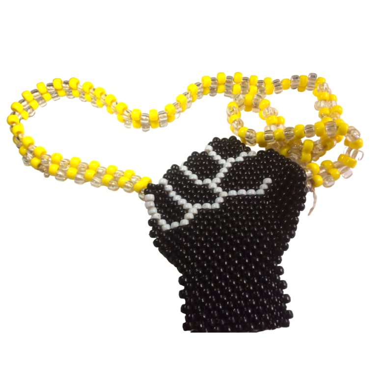 Beaded Fist Kandi Necklace BLM Show Support  Power to the People EDM  EDC Rave
