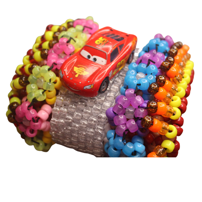 Epic 3d Rotating Kandi Cuff-Cars Lighting McQueen Drives Around On Silver Track